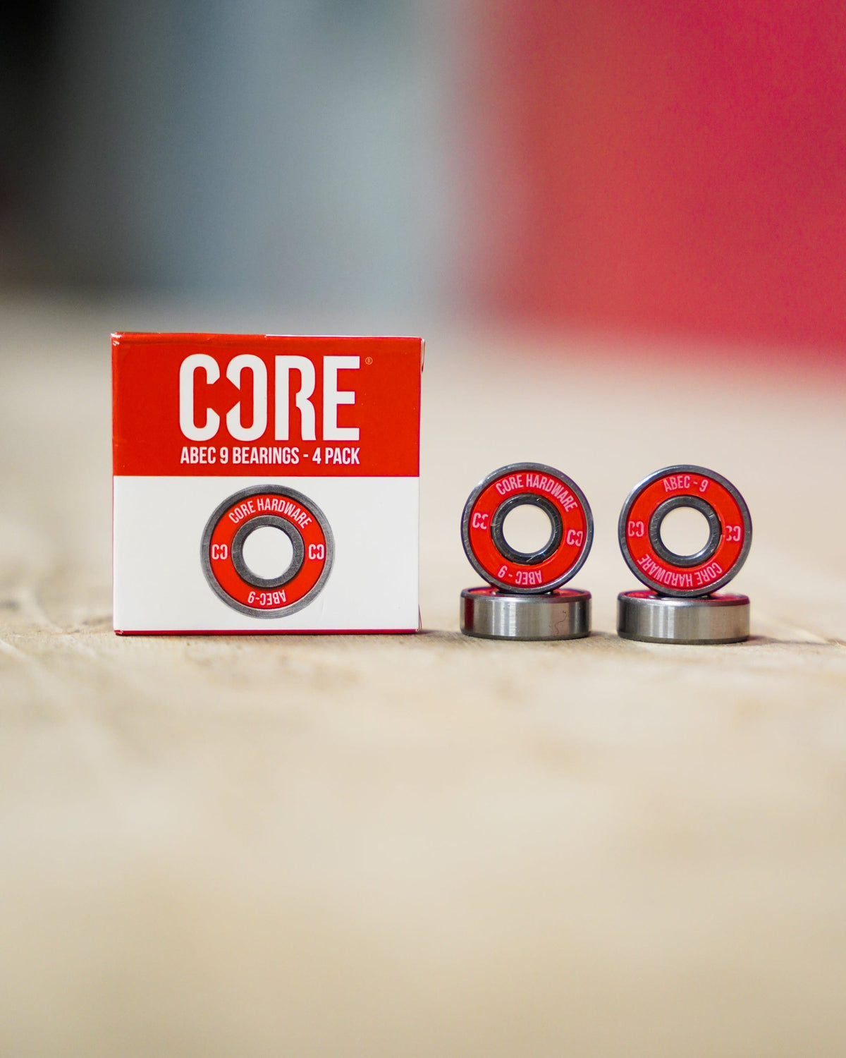 CORE ABEC 9 Skate Bearings Pack of 4 I Skate Board Bearings Packaging