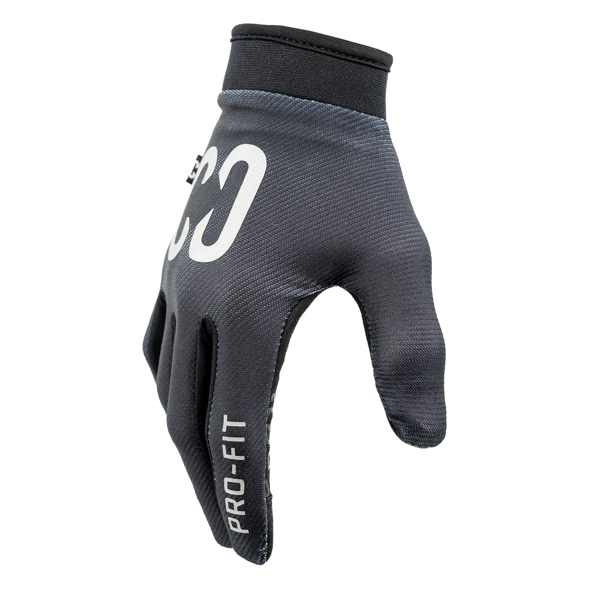 CORE Pro-Fit Velcro BMX Bike Gloves - Reflective Black