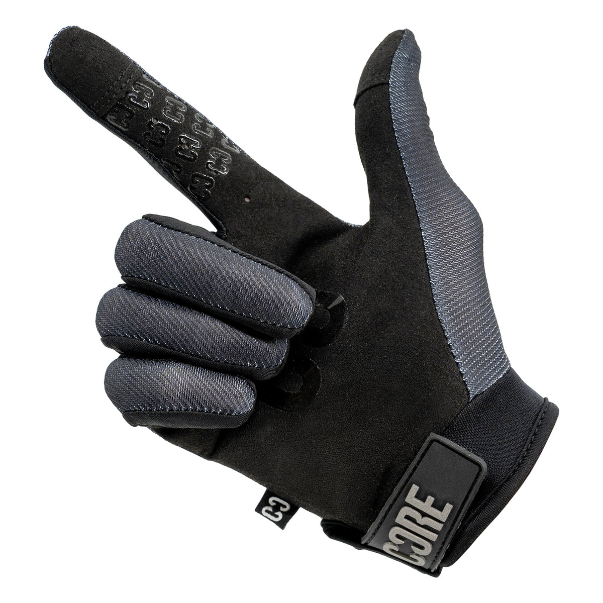 CORE Pro-Fit Velcro BMX Bike Gloves - Reflective Black