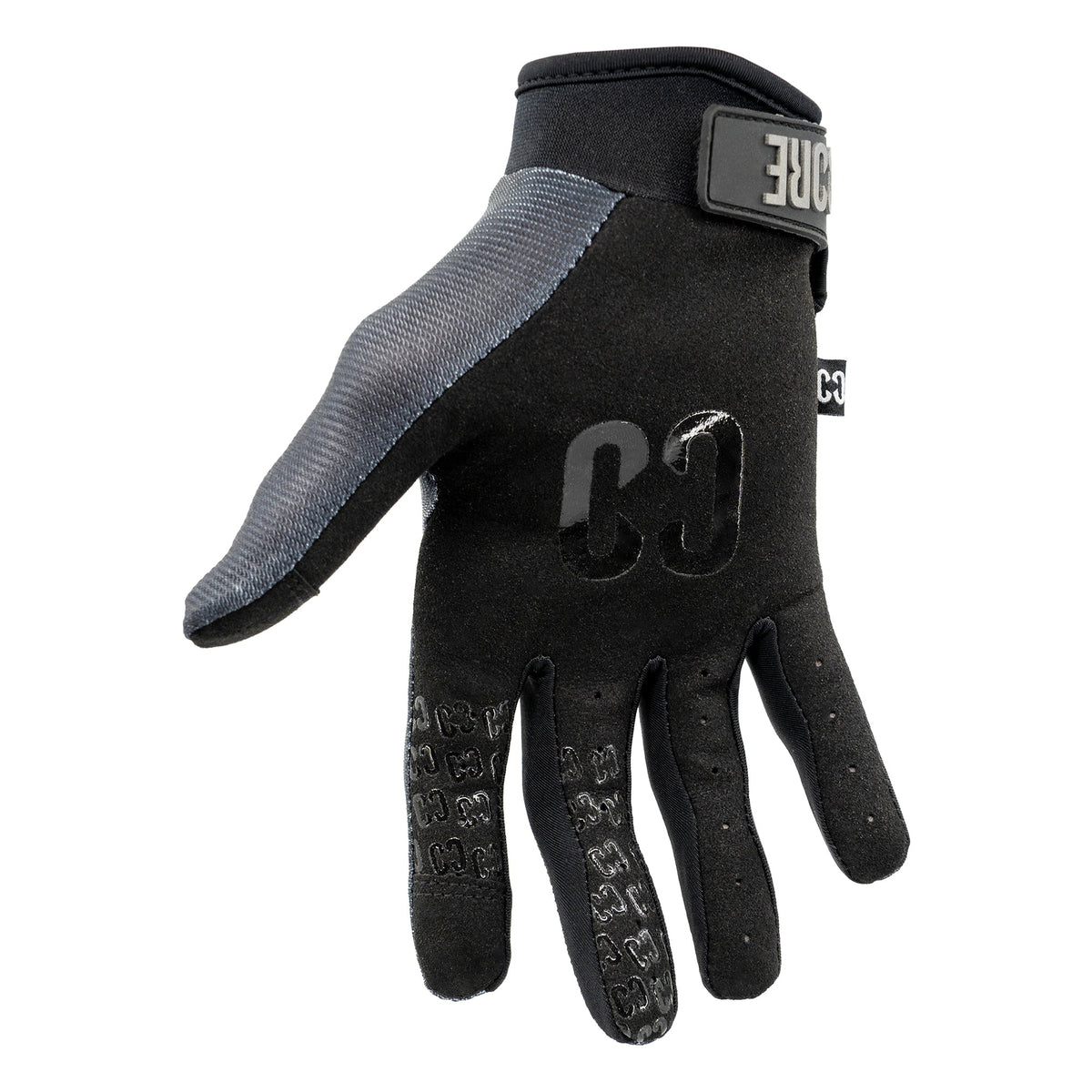 CORE Pro-Fit Velcro BMX Bike Gloves - Reflective Black