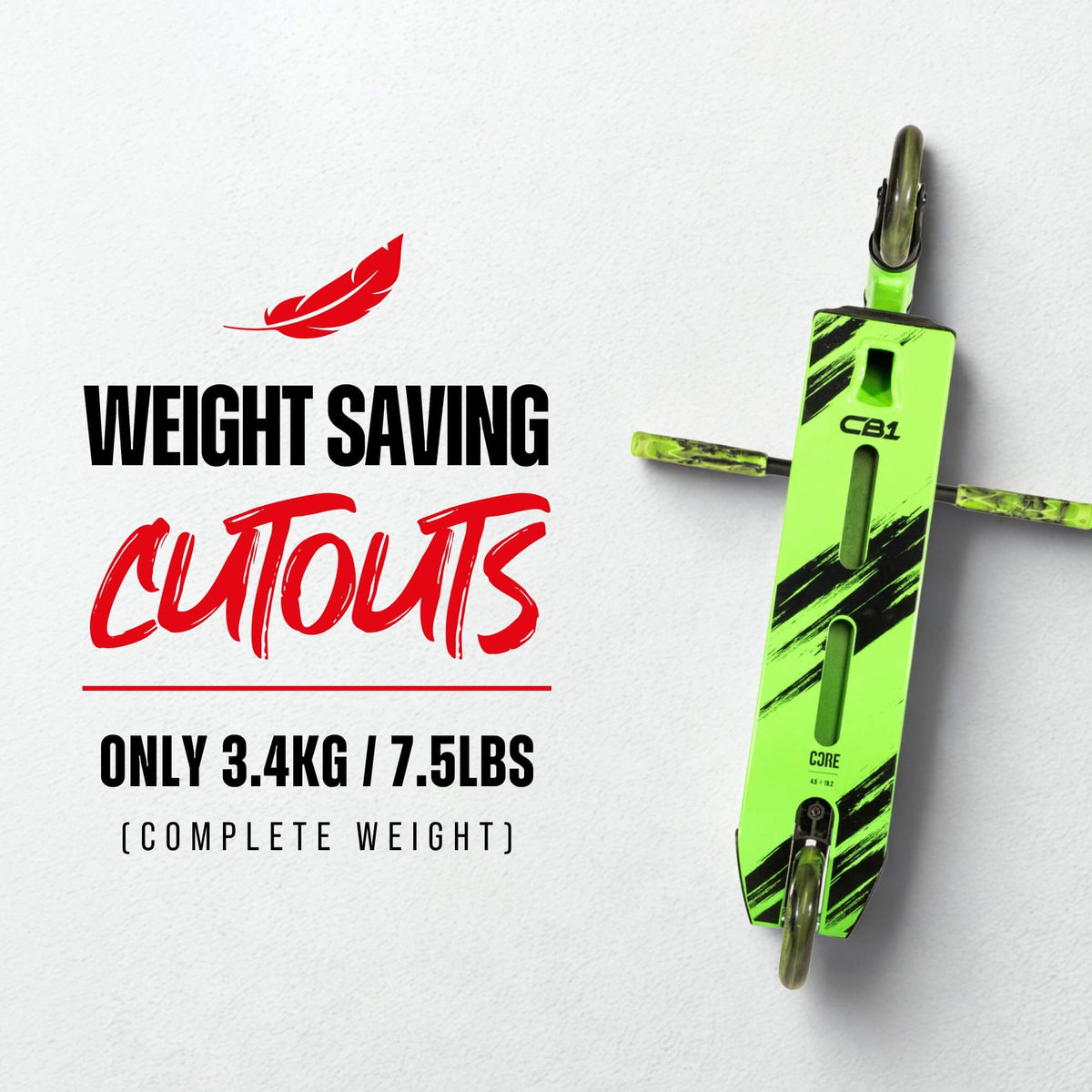 CORE CB1 complete scooter in black and green