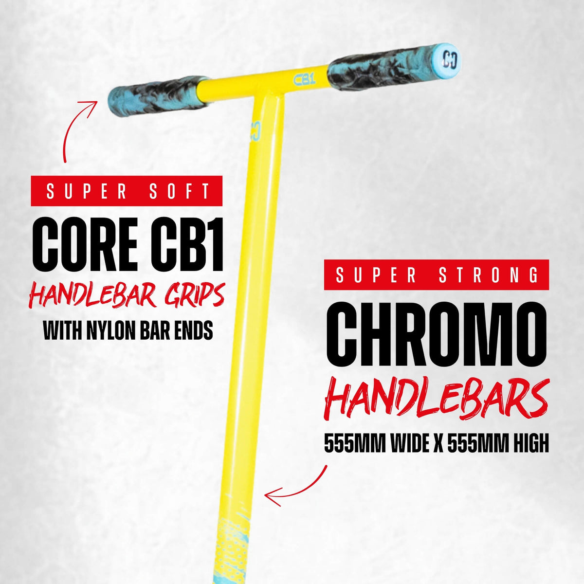 CORE CB1 complete scooter in neon and blue