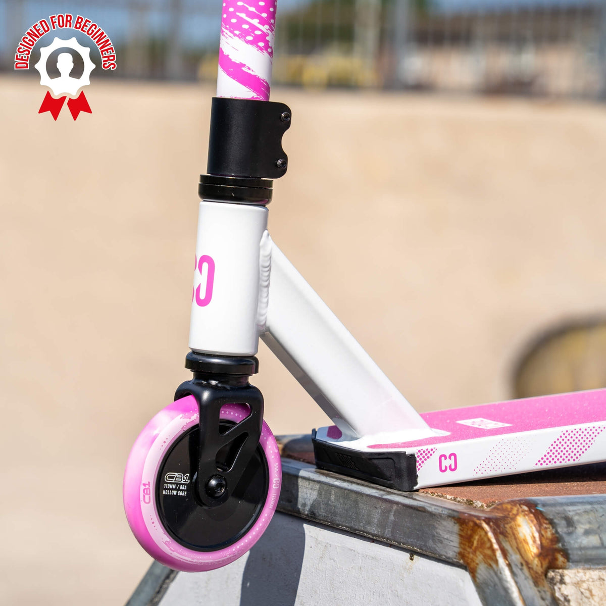 CORE CB1 beginner stunt scooter in white and pink