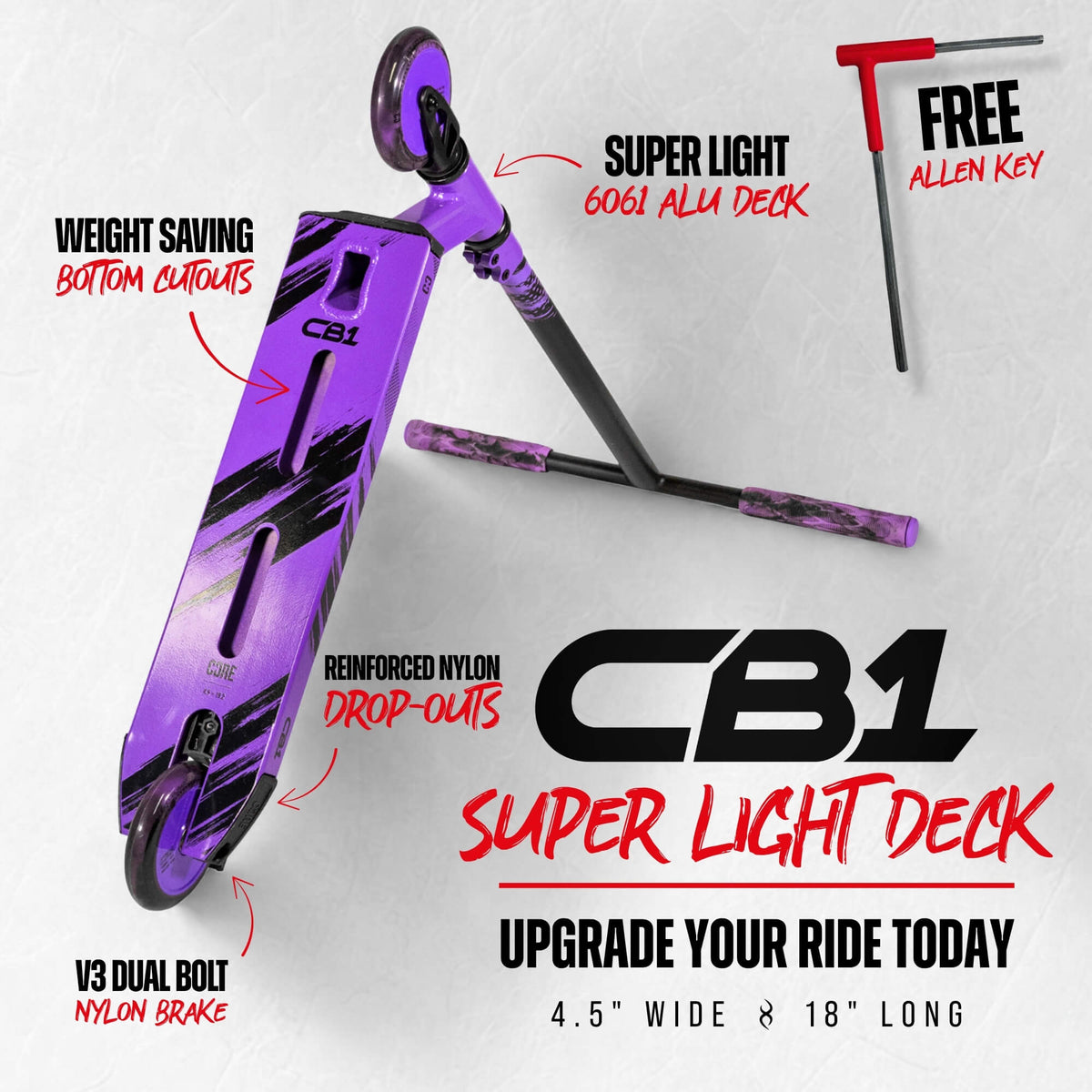 CORE CB1 complete scooter in black and purple