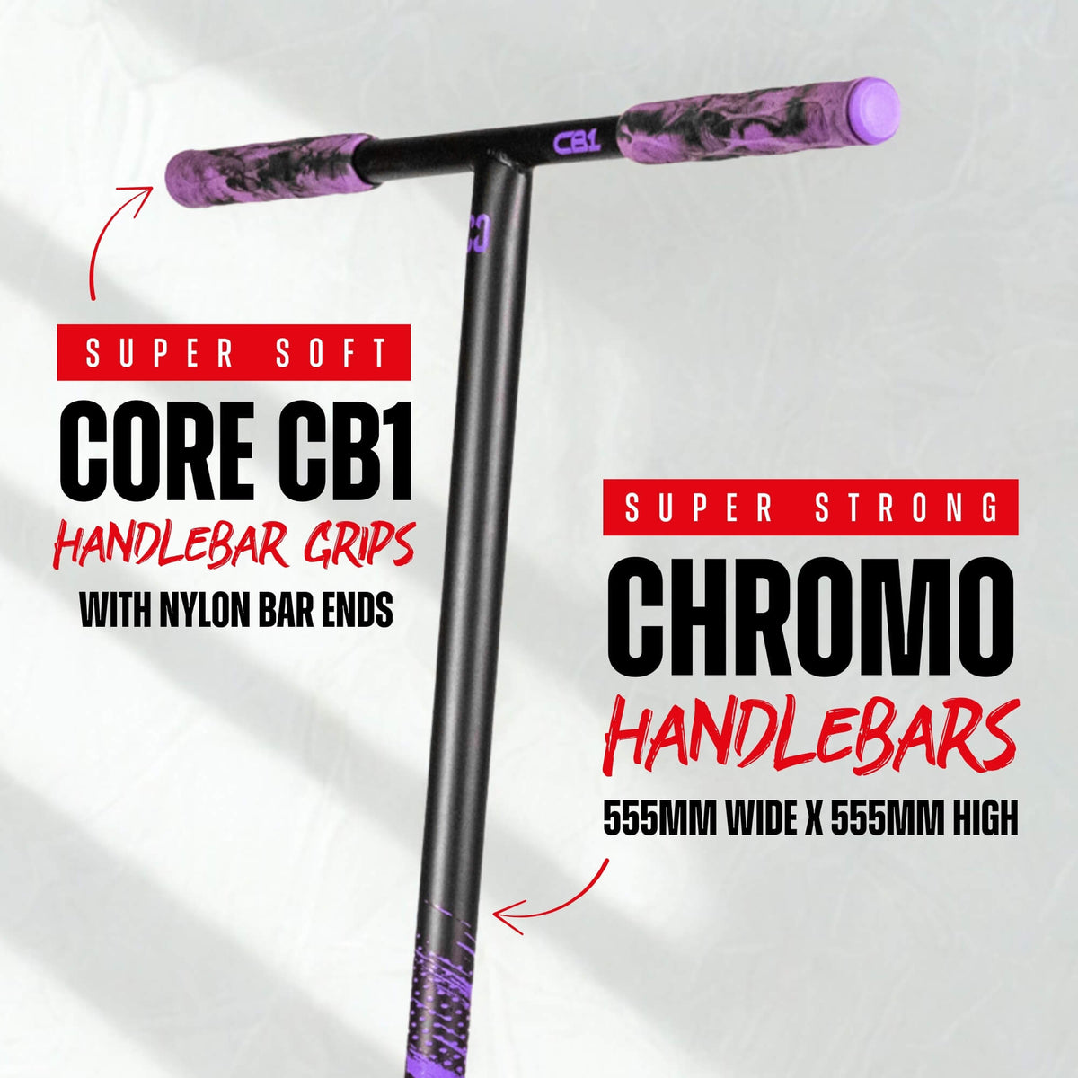 CORE CB1 complete scooter in black and purple