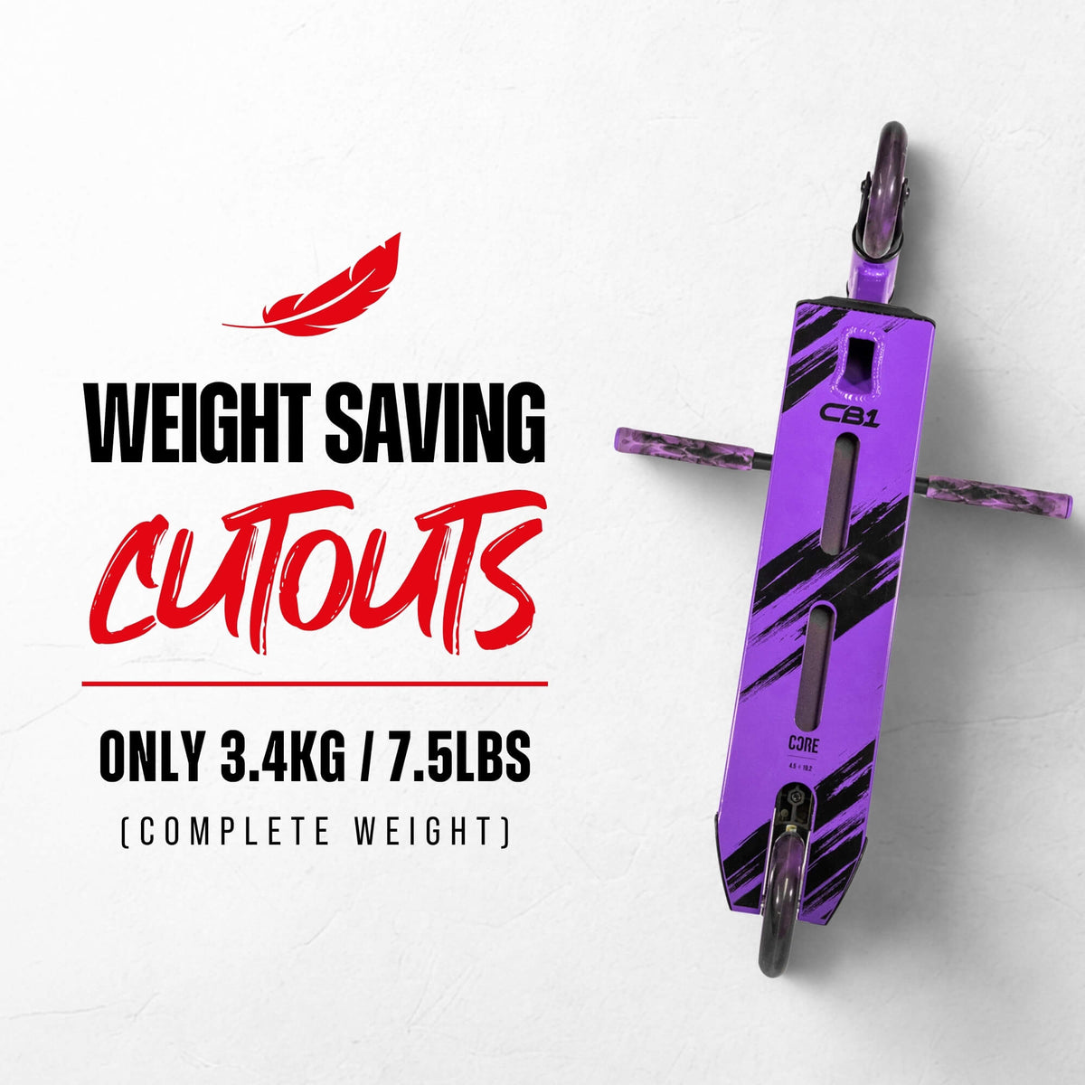 CORE CB1 complete scooter in black and purple