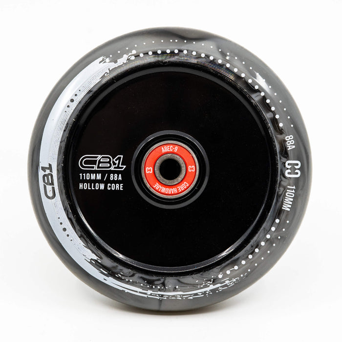 CORE CB1 Plastic Hollow Core Scooter Wheel 110mm - Black/White
