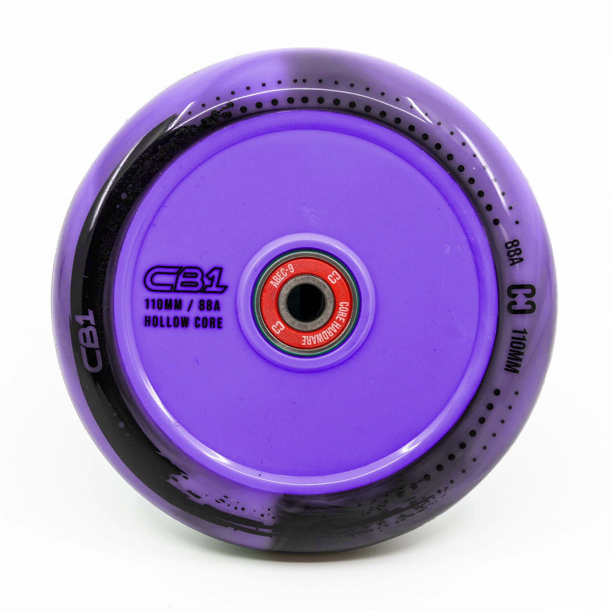 CORE CB1 Plastic Hollow Core Scooter Wheel 110mm -  Black/Purple