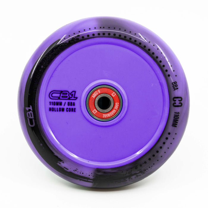 CORE CB1 Plastic Hollow Core Scooter Wheel 110mm -  Black/Purple