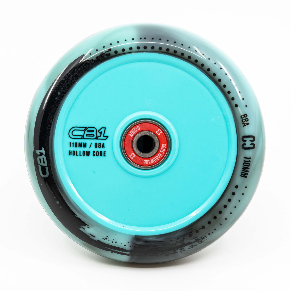 CORE CB1 Plastic Hollow Core Scooter Wheel 110mm - Black/Teal