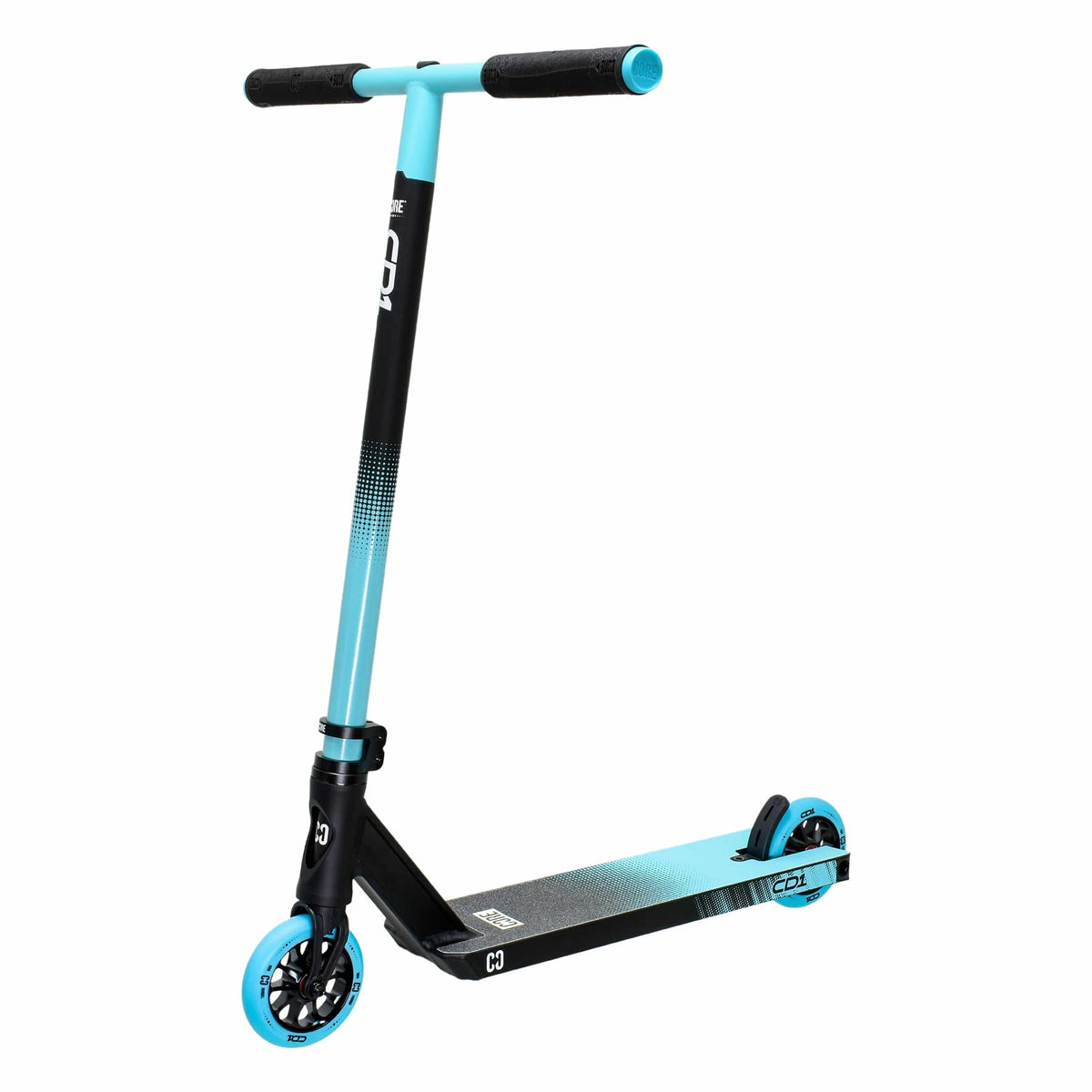 CORE CD1 complete stunt scooter in blue and black - angled view