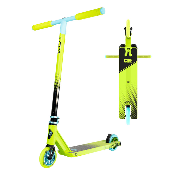 CORE CD1 complete stunt scooter in lime and teal