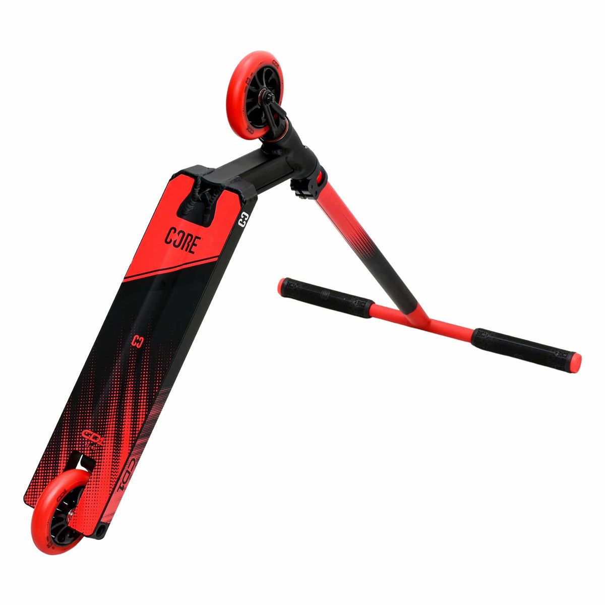 CORE CD1 complete stunt scooter in red and black - underside view