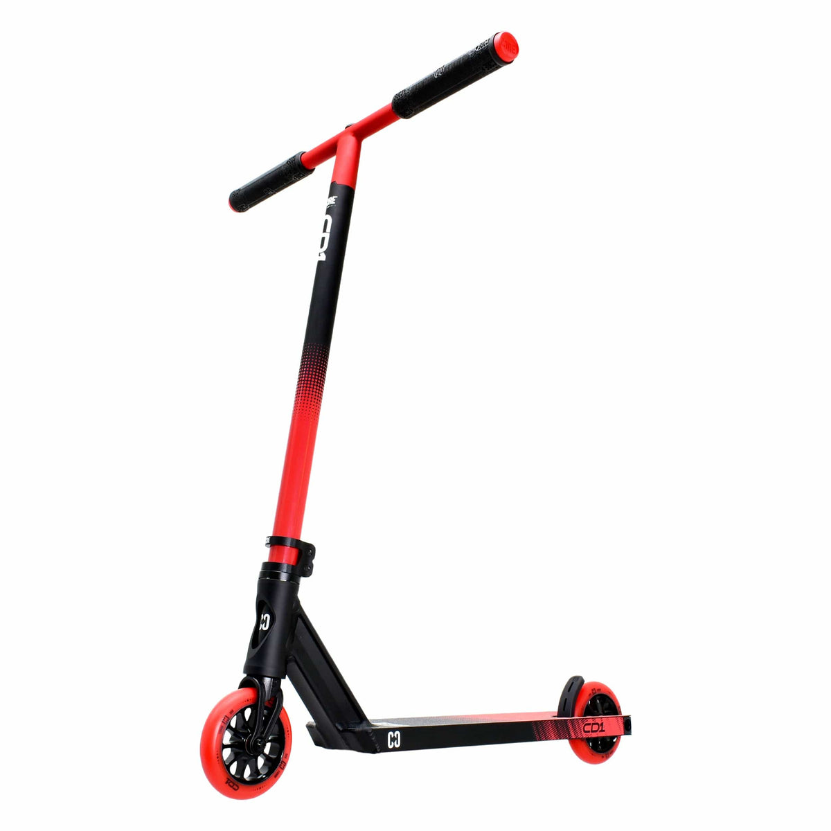CORE CD1 complete stunt scooter in red and black - angled view