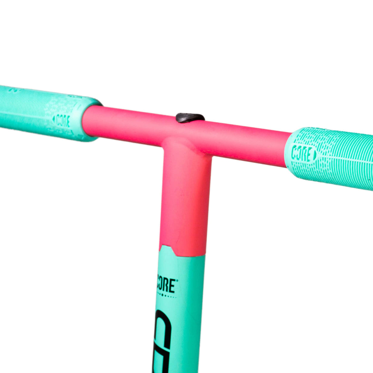 CORE CD1 complete stunt scooter in teal and pink - handlebar detail