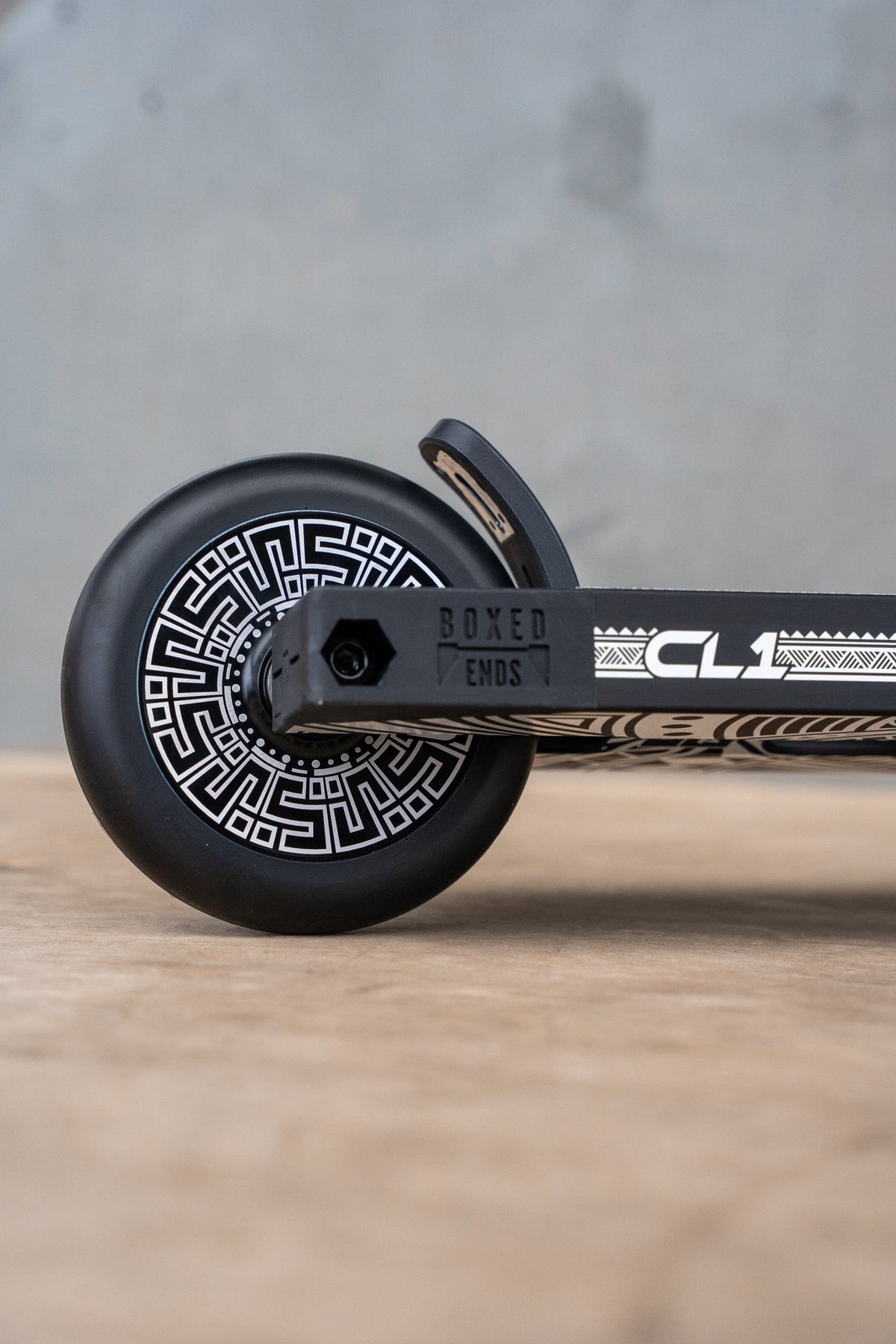 CORE CL1 complete stunt scooter in black - rear wheel detail