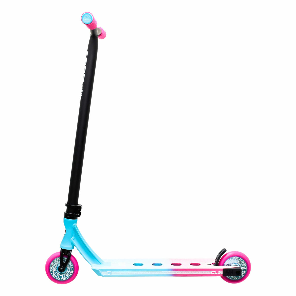 CORE CL1 complete stunt scooter in pink and teal - side view