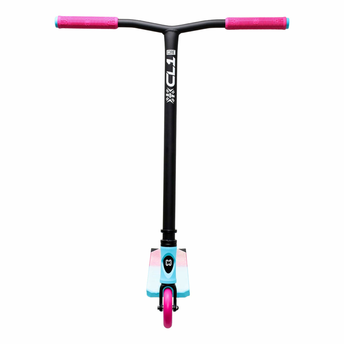 CORE CL1 complete stunt scooter in pink and teal - front view