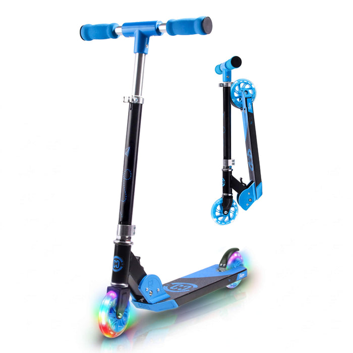 CORE Kids Foldy Junior Kick Scooter – Black/Blue (LED Wheel)