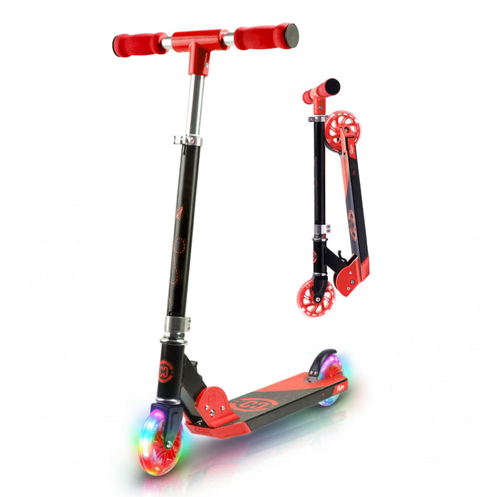 CORE Kids Foldy Junior Kick Scooter - Black/Red (LED Wheel)