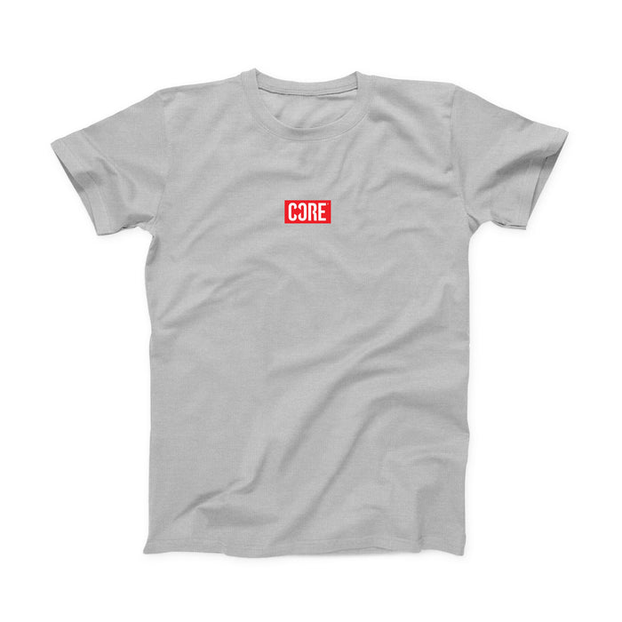 CORE Mini Box Logo T-Shirt – Grey/Red