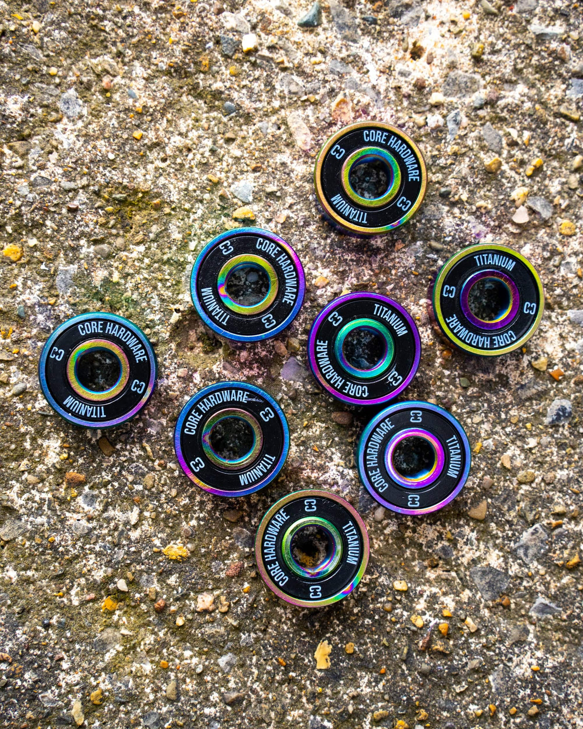 CORE Hardware Titanium Skate Bearings NeoChrome 8PK I Skate Board Bearings Multi Ground