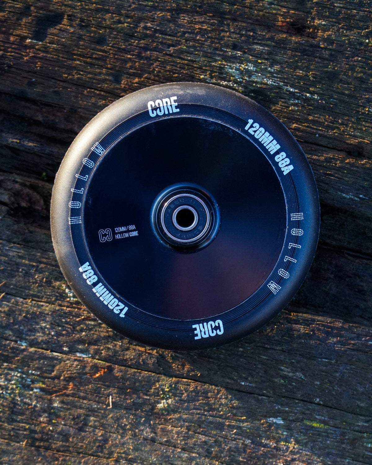 CORE Hollow V2 Black Scooter Wheel 110mm I Stunt Scooter Wheel On Ground