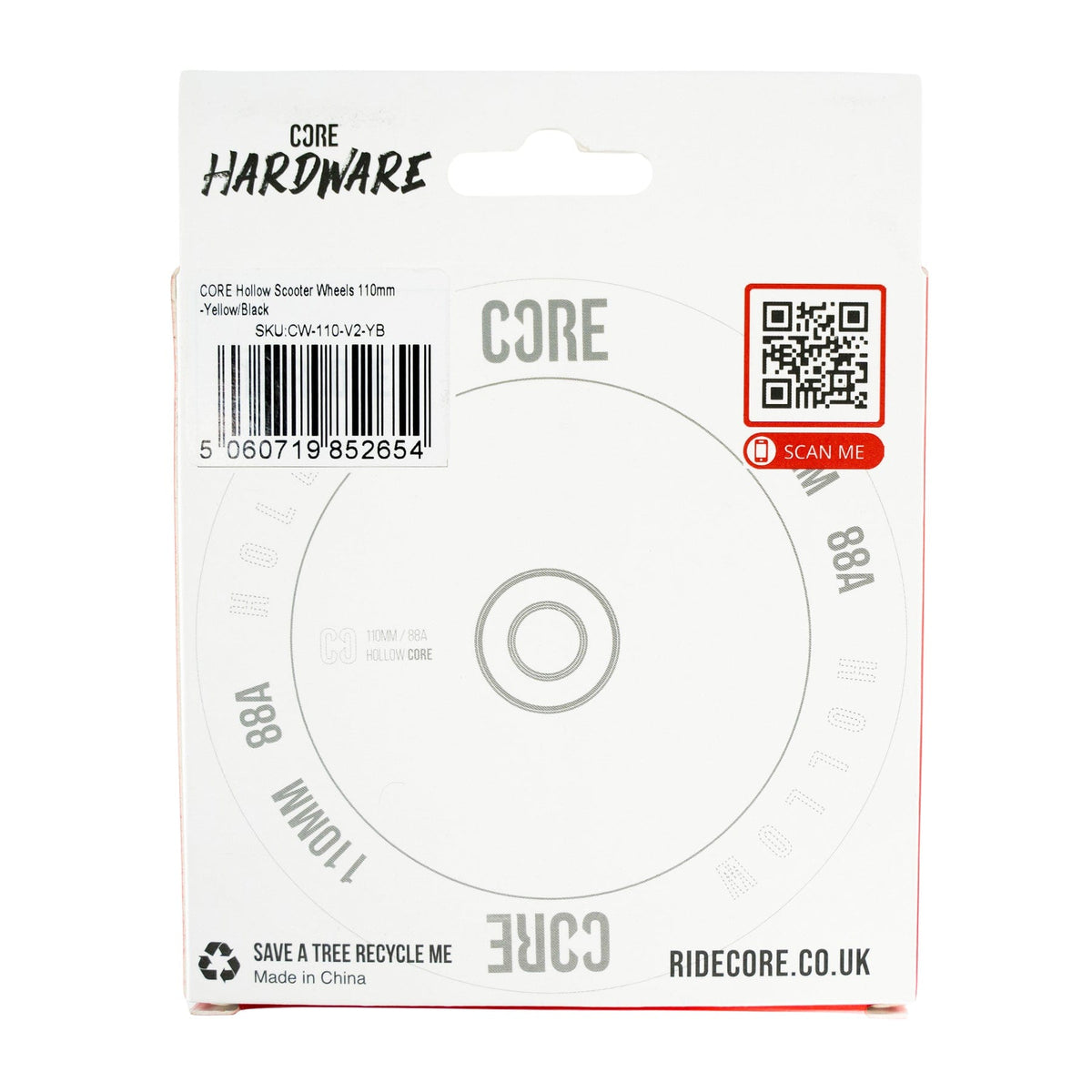 CORE  Hollow Stunt V2 Mint-Blue Scooter Wheel 110mm I Scooter Wheel Hardware