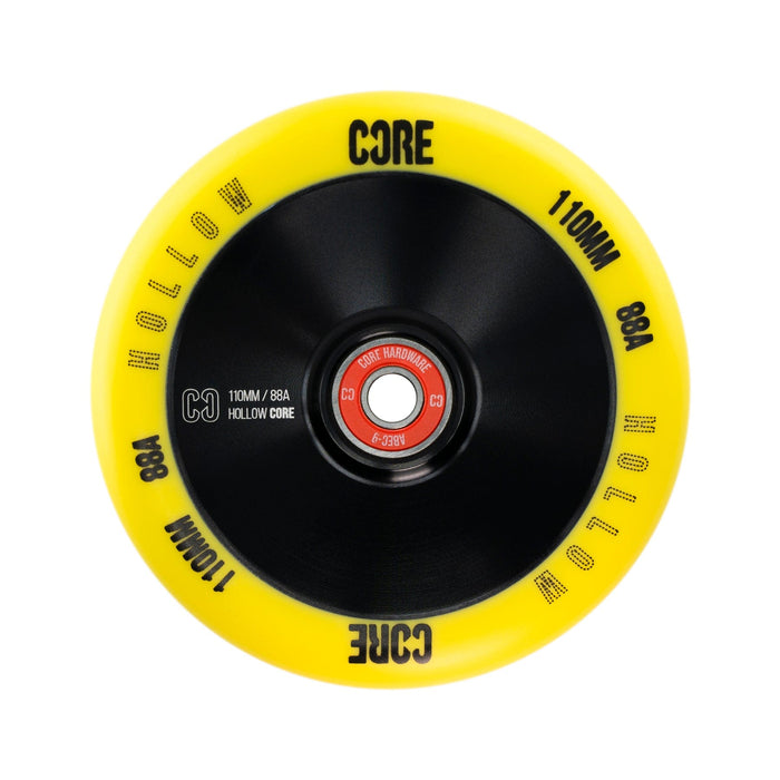 CORE Hex Hollow Stunt V2 Yellow-Black Scooter Wheel 110mm I Scooter Wheel Side