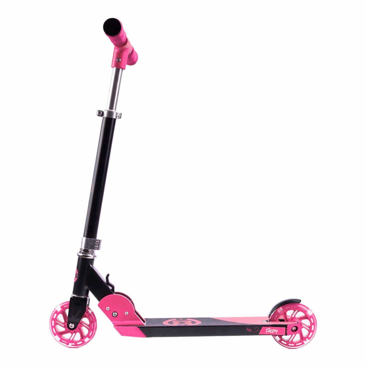 CORE Kids Foldy Black & Pink Kick Scooter For Kids I Kick Scooter For Kids Angled