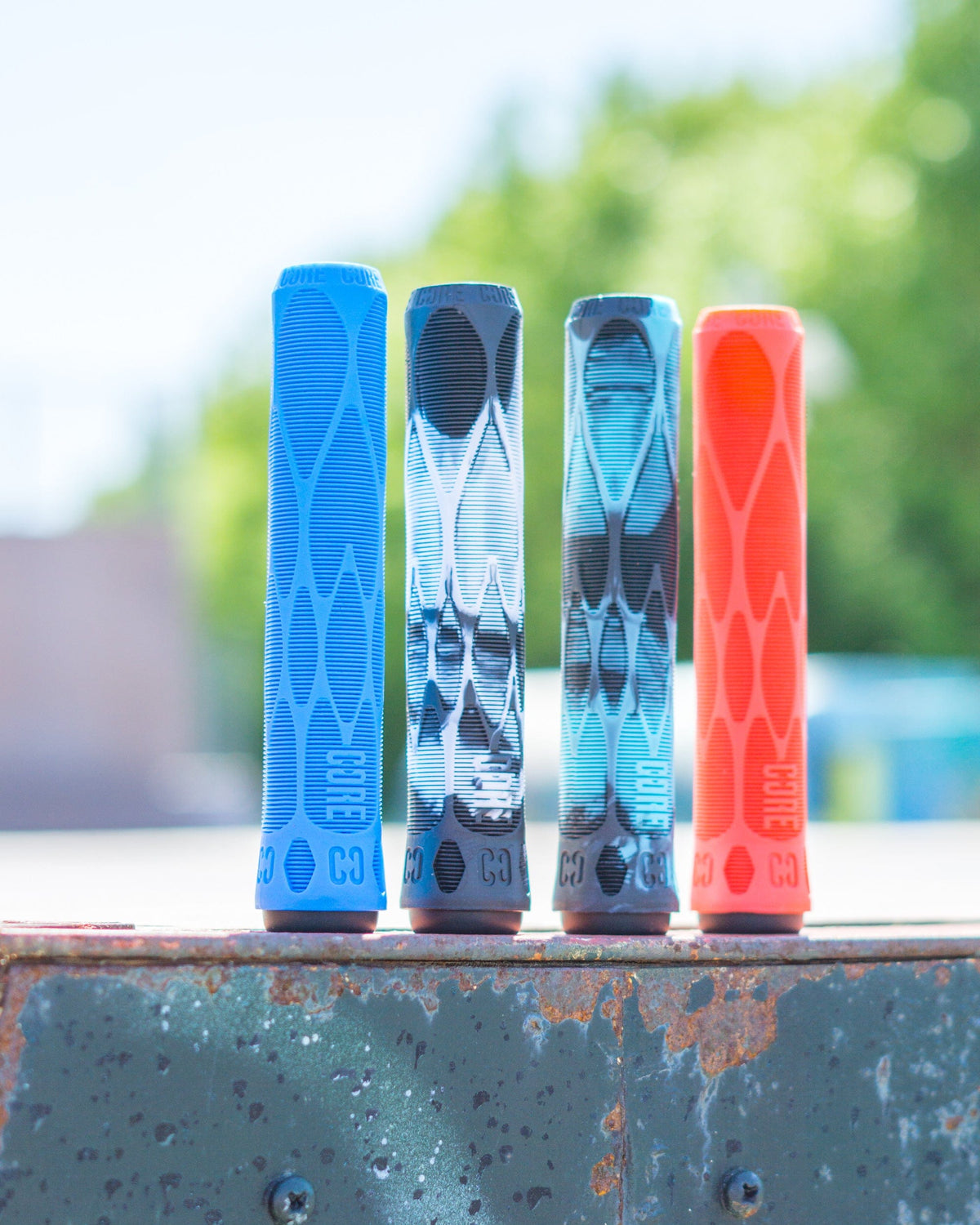 CORE Pro Scooter Handlebar Grips Soft 170mm Blue I Scooter Grips Multi Color Standing Up