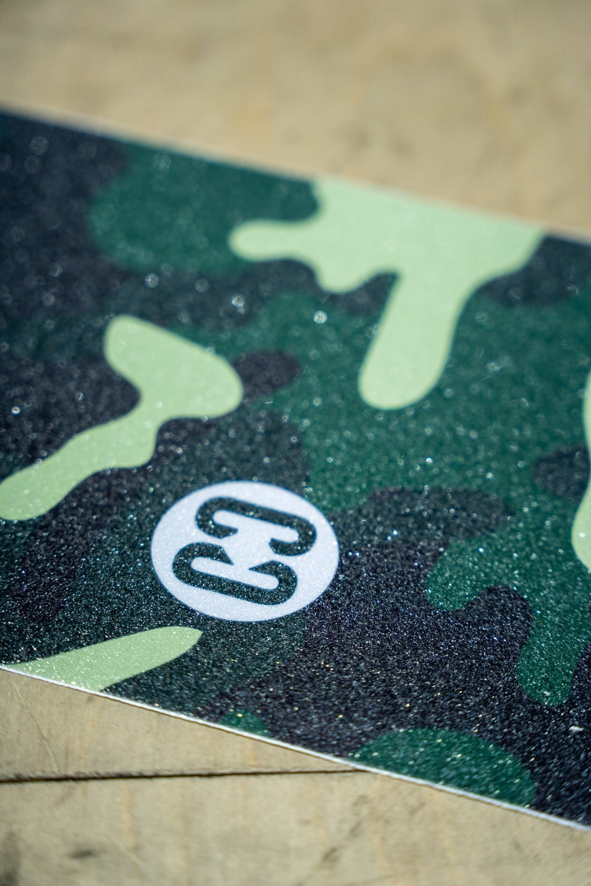 Core Skateboard Grip Tape 9x33 Camo I Grip Tape Skateboard Zoomed In Logo