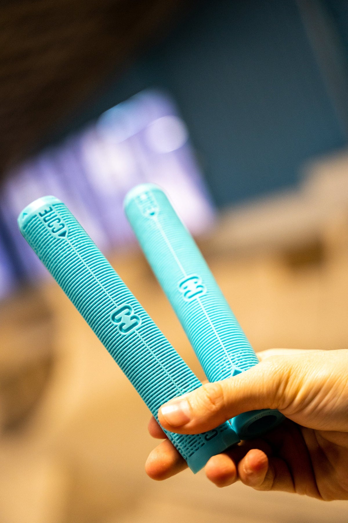 CORE Skinny Boy Scooter Handlebar Grips 170mm Teal I Scooter Grips Holding Product