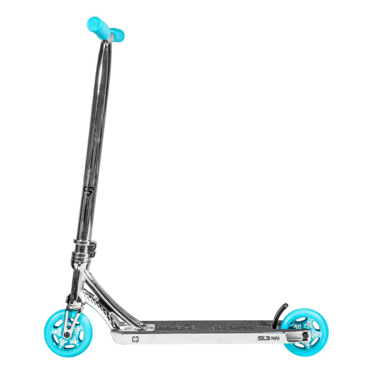 CORE SL3 Mini complete stunt scooter in chrome and teal