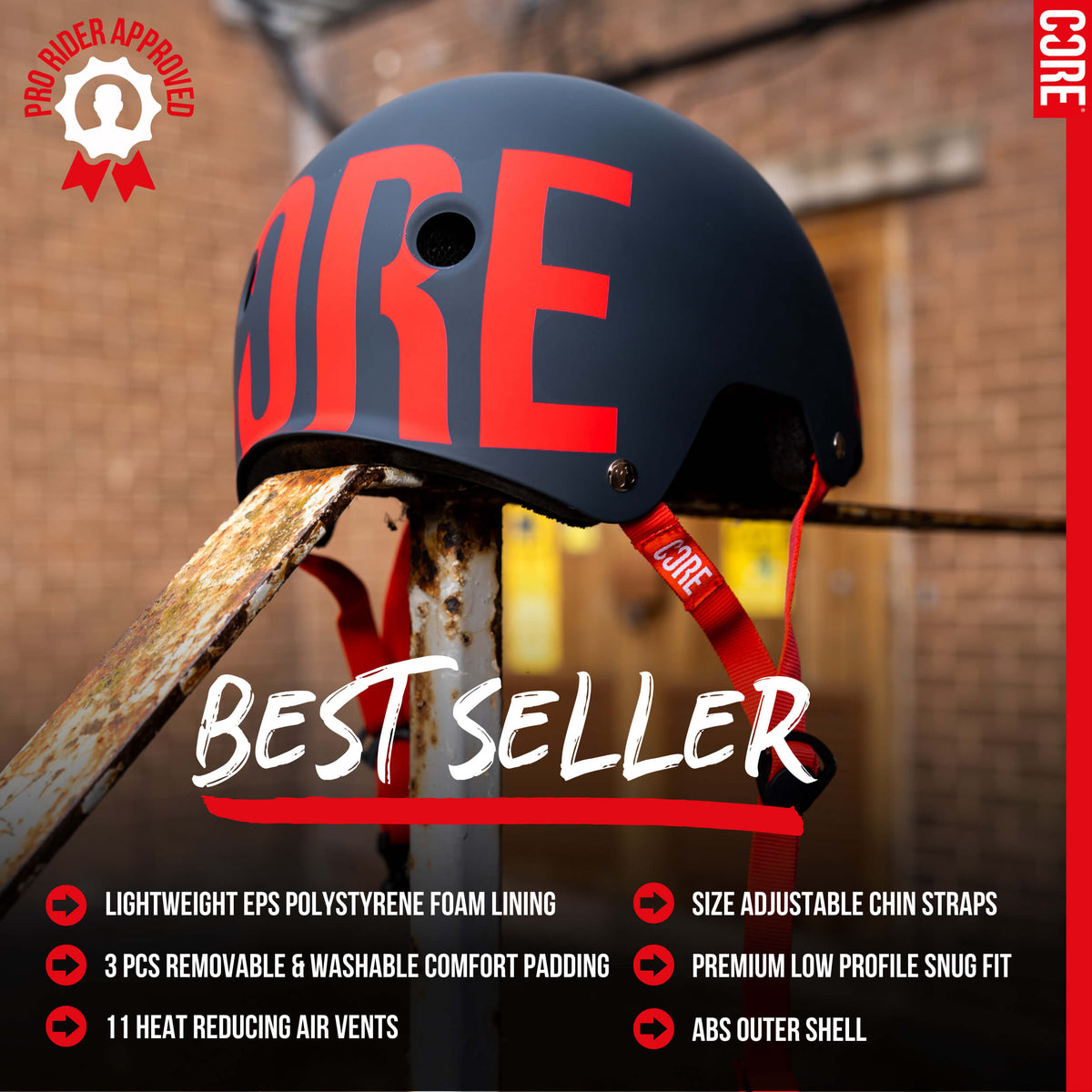 CORE Street Helmet - Black/Red
