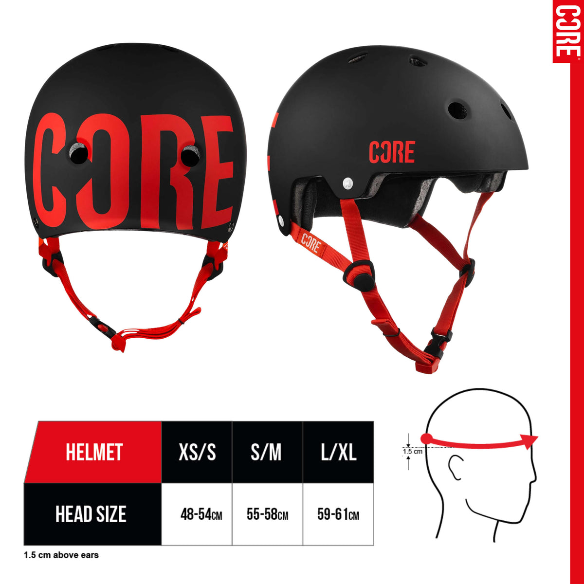 CORE Street Helmet - Black/Red