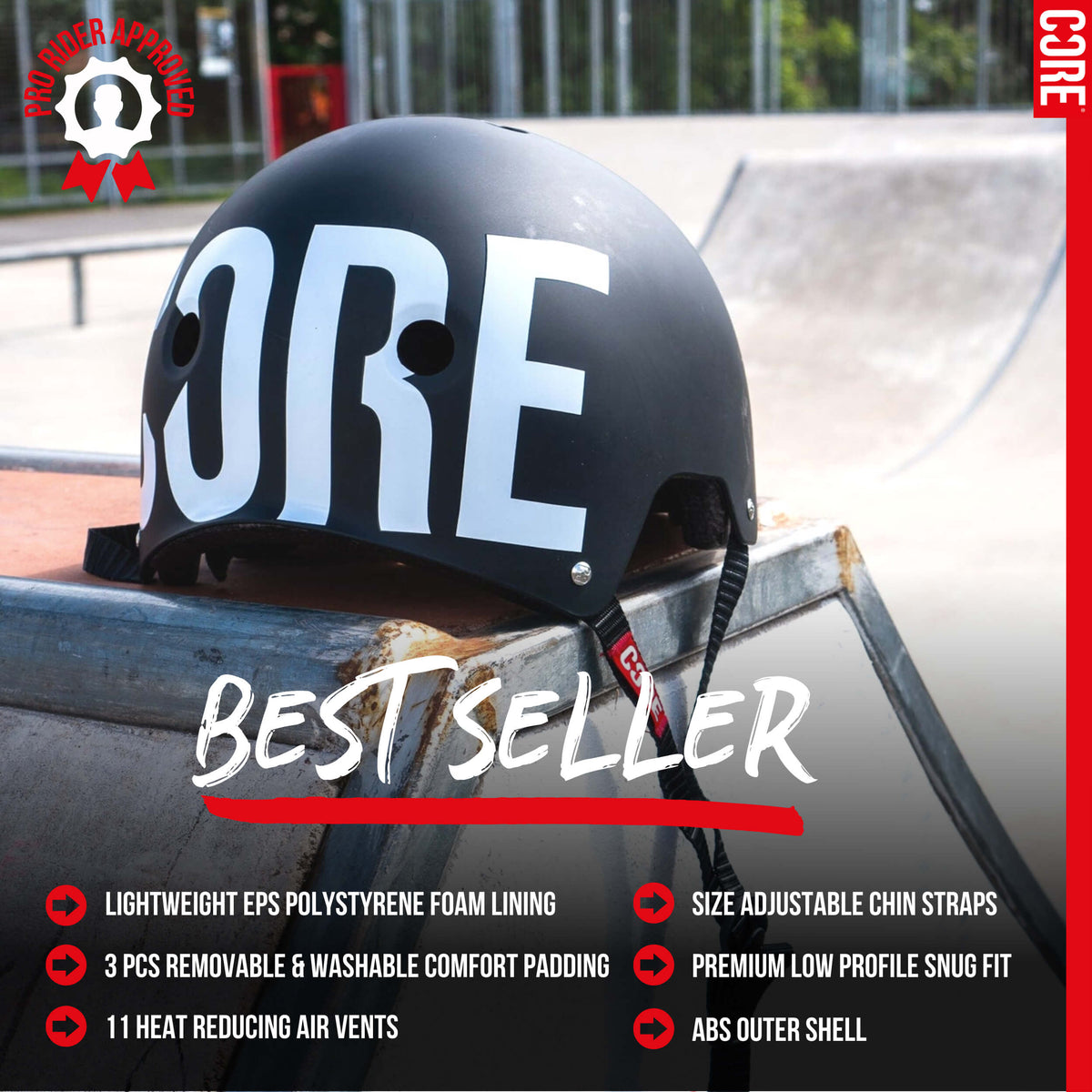 CORE Street Helmet - Black/White