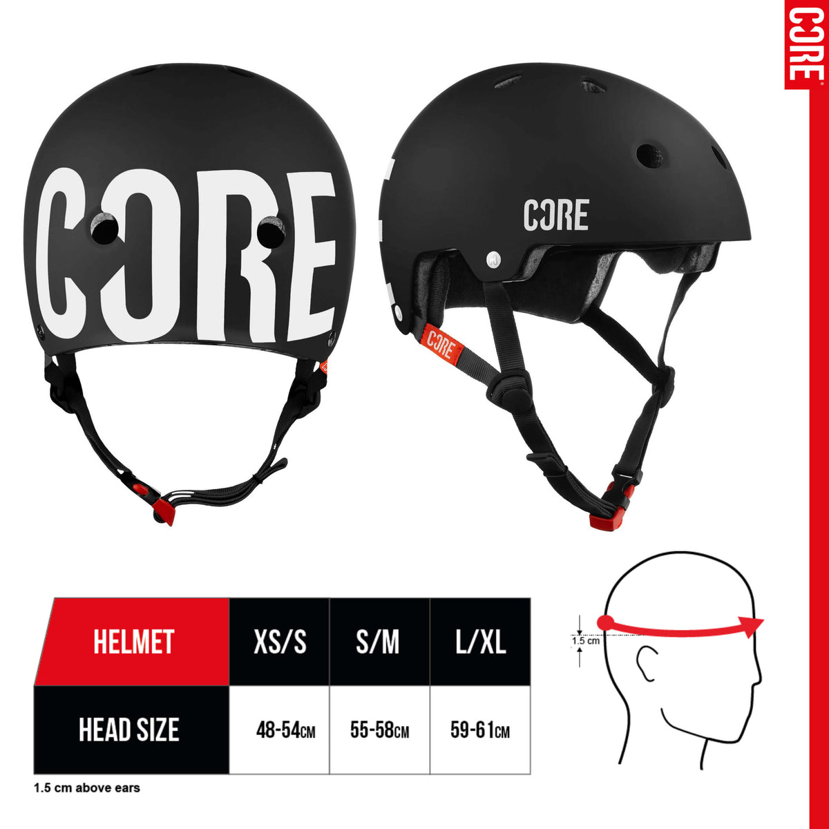 CORE Street Helmet - Black/White