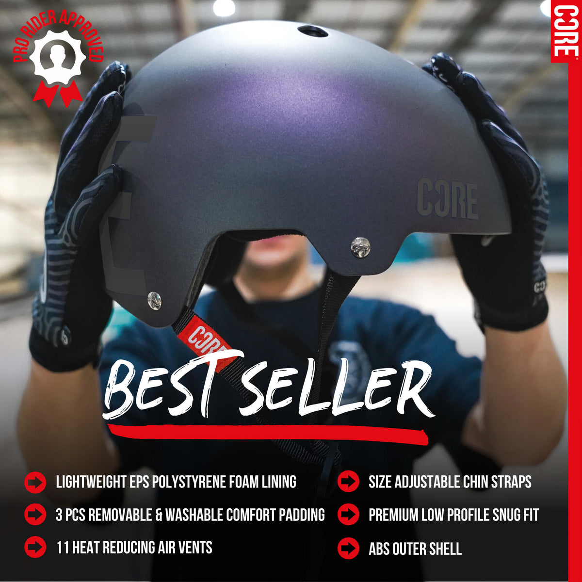 CORE Street Helmet – NeoChrome/Black