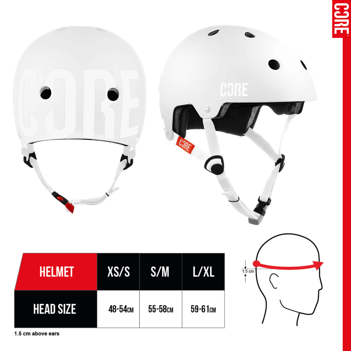 CORE Street Helmet - Stealth/White
