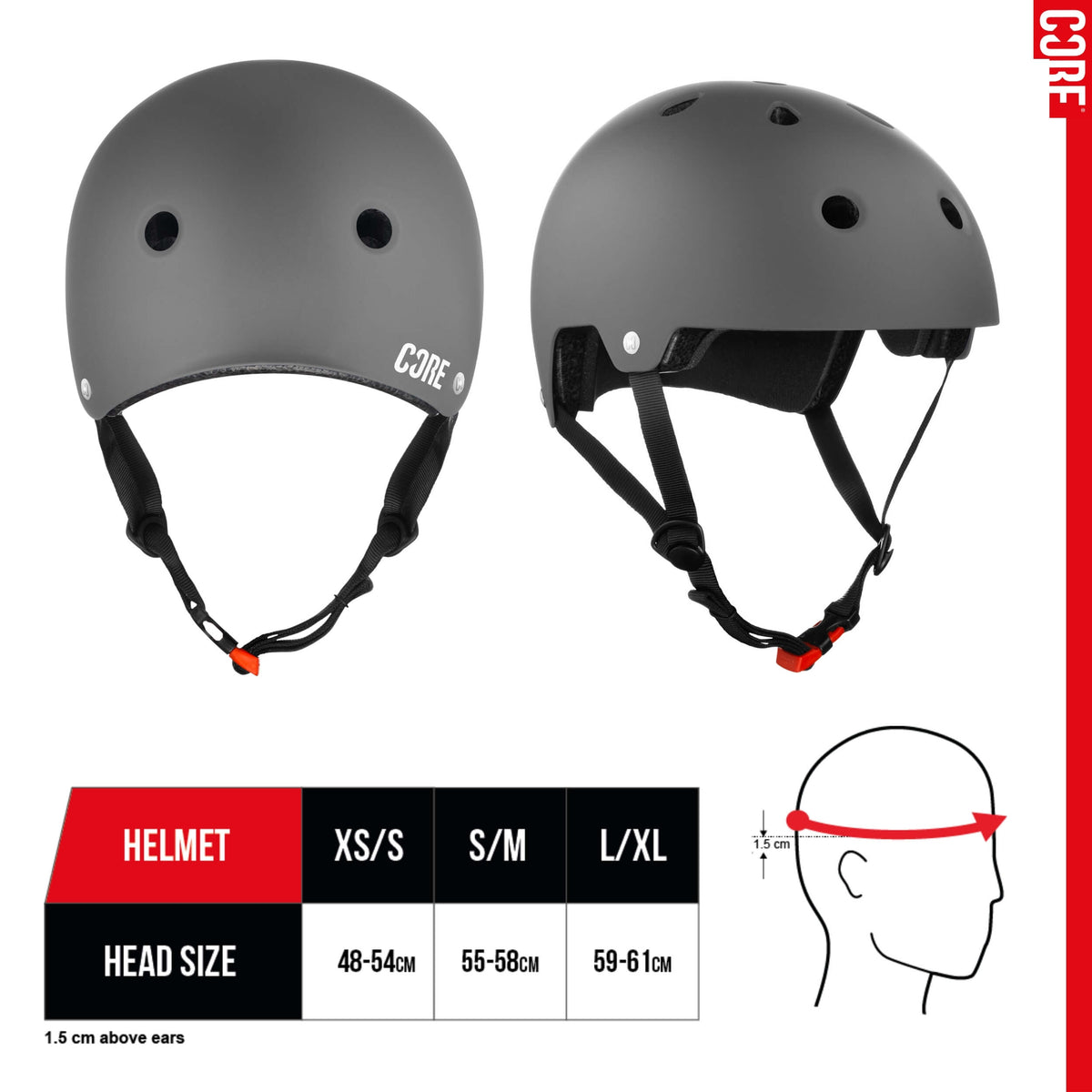 CORE Action Sports Helmet - Grey