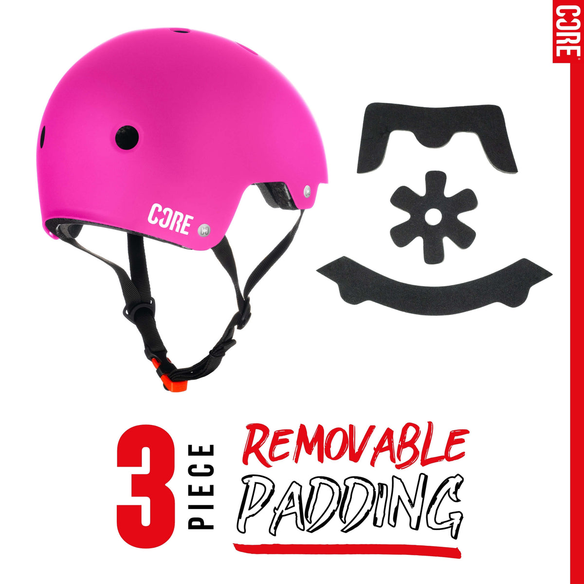 CORE Action Sports Helmet – Hot Pink