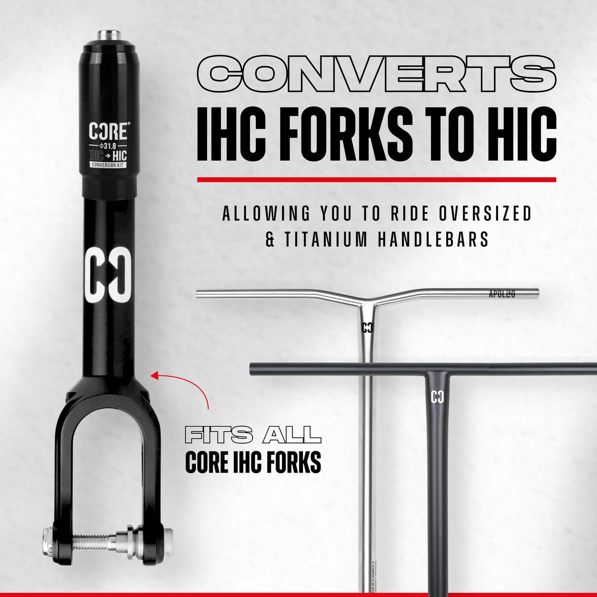 CORE Fork Adapter IHC to HIC Conversion Shim Kit 3mm x 78mm