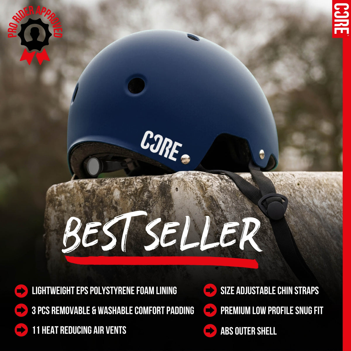 CORE Action Sports Helmet – Navy Blue