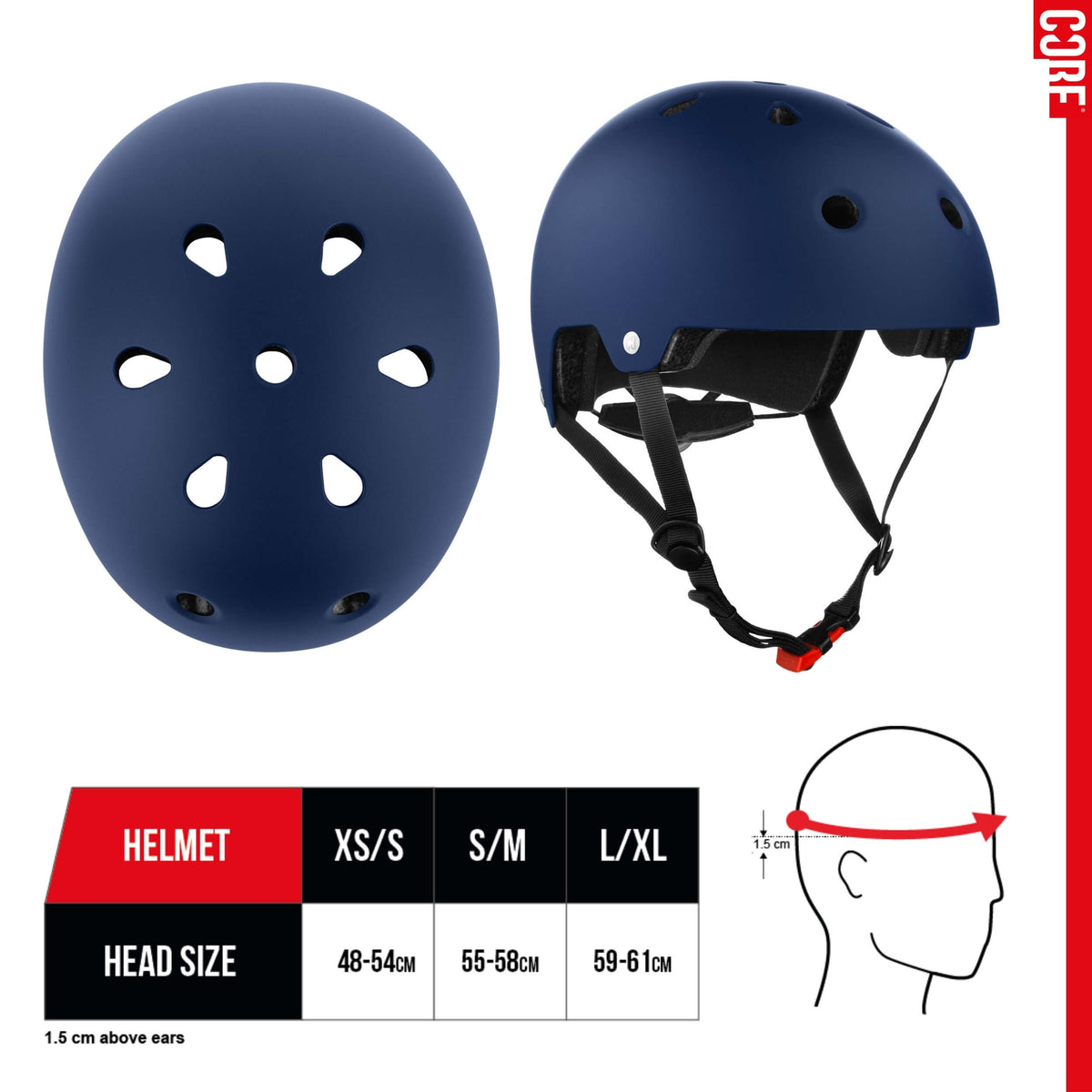 CORE Action Sports Helmet – Navy Blue