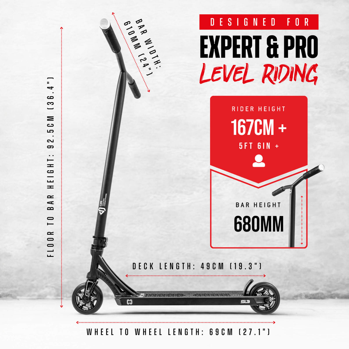 CORE SL3 complete stunt scooter in black