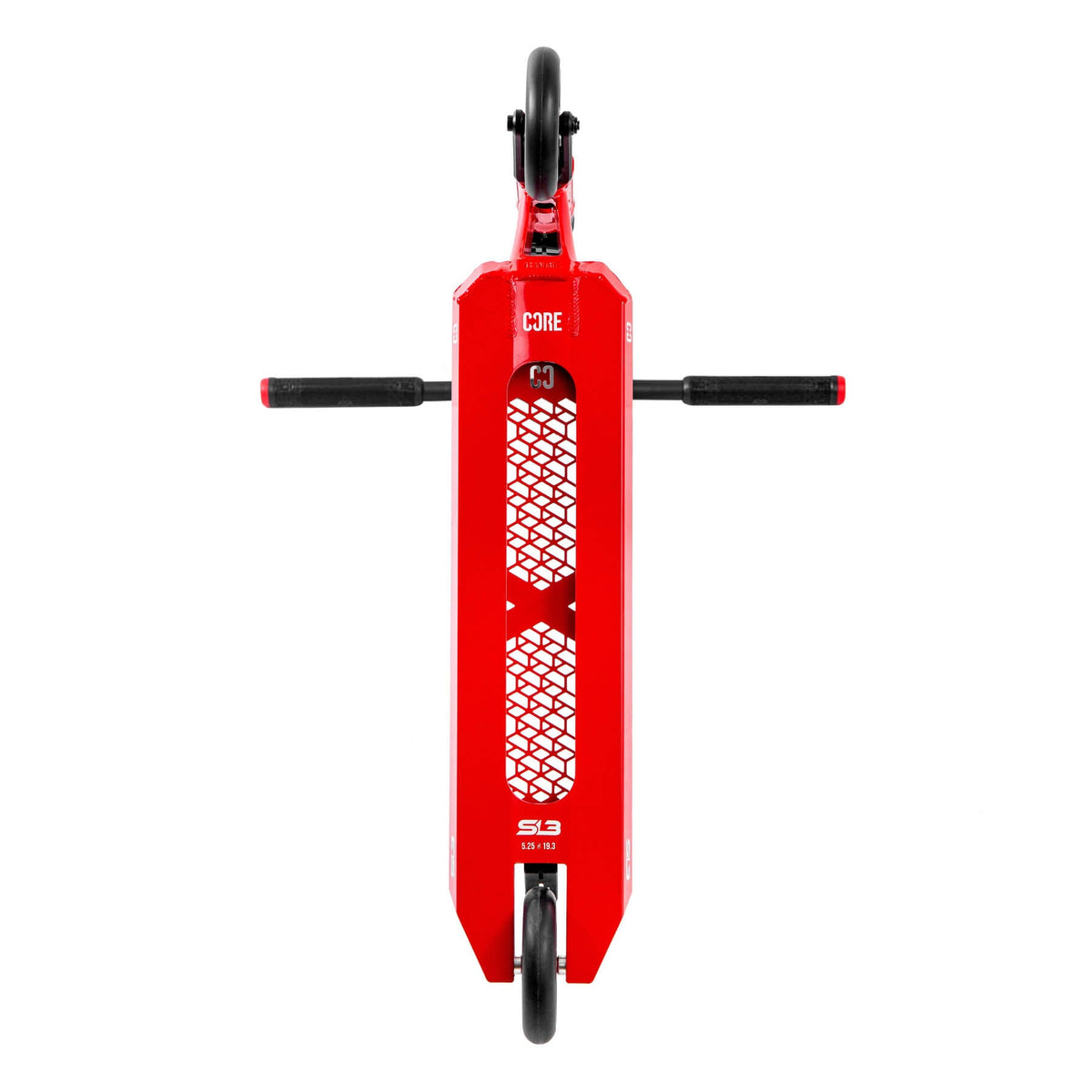 CORE SL3 complete stunt scooter in red and black - underside view