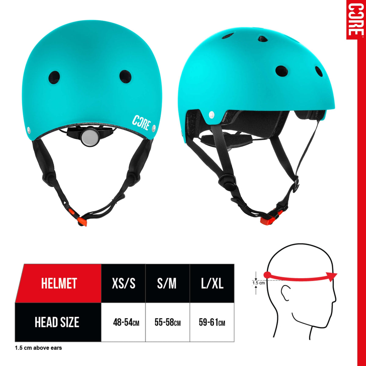 CORE Action Sports Helmet – Teal