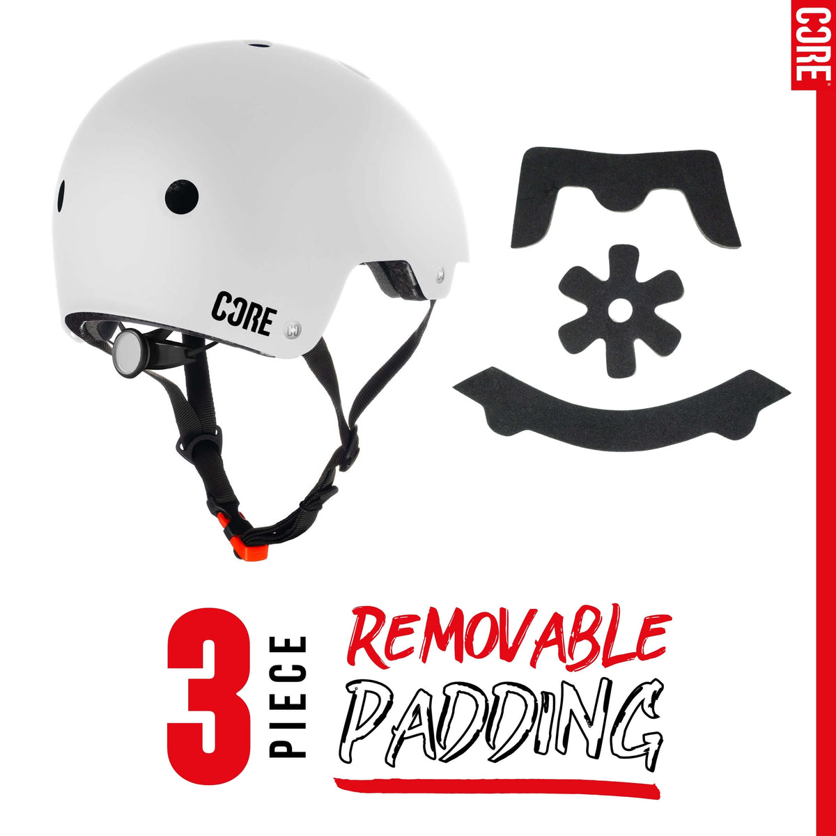 CORE Action Sports Helmet - White